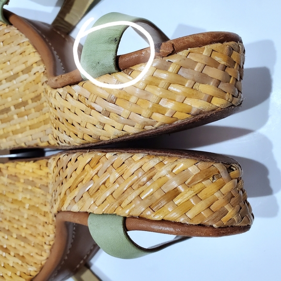 Kate Spade "Dancer" green preppy wedge sandal, size 7.5M - Picture 14 of 16